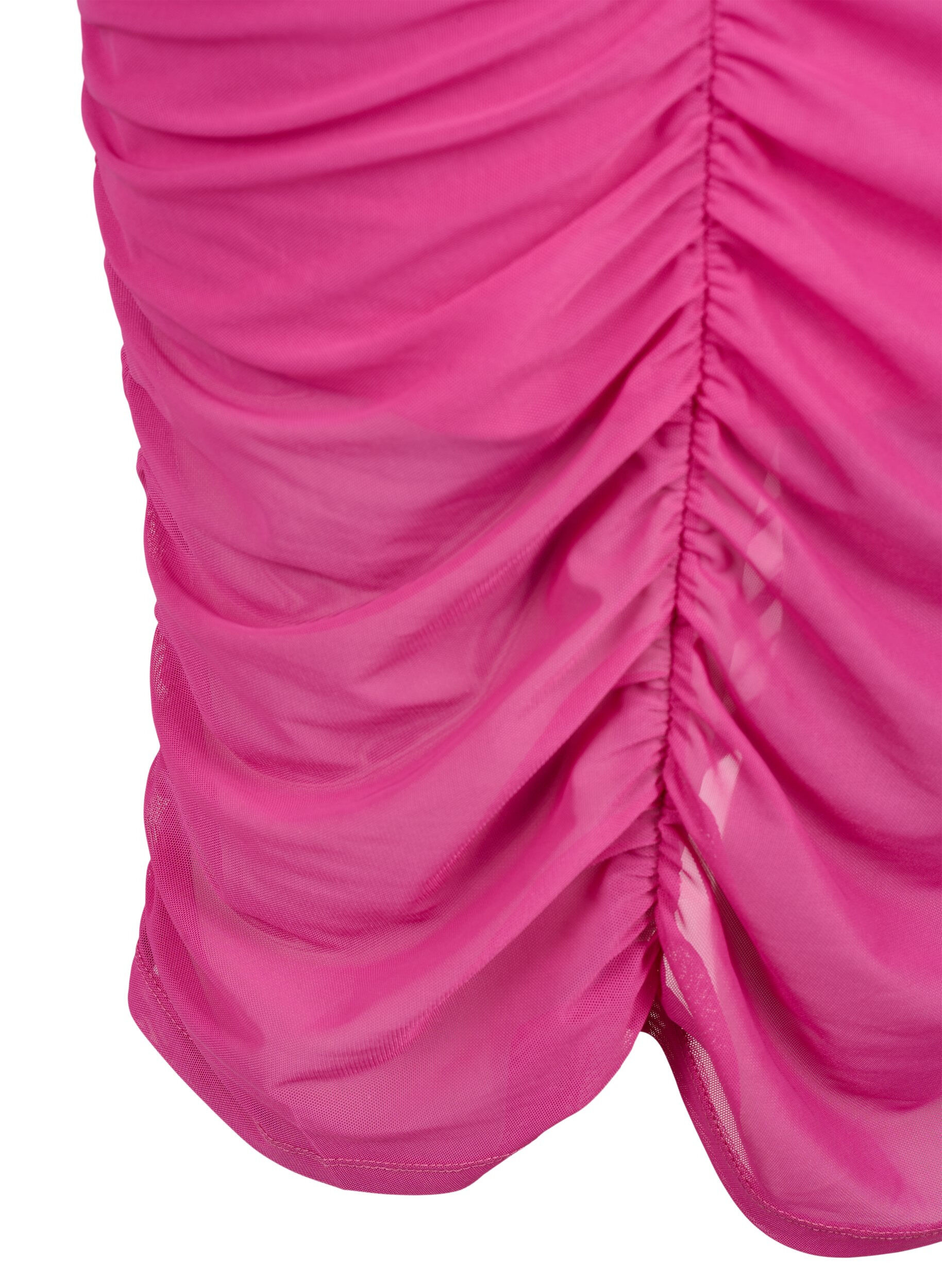 Zizzi Robe ajust&eacute;e avec des drap&eacute;s, Fuchsia Red, Packshot image number 3