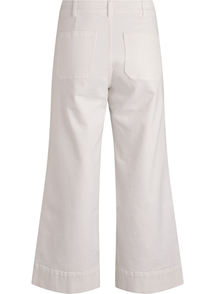 Jean Myra taille haute coupe ample, Blanc, Packshot image number 1