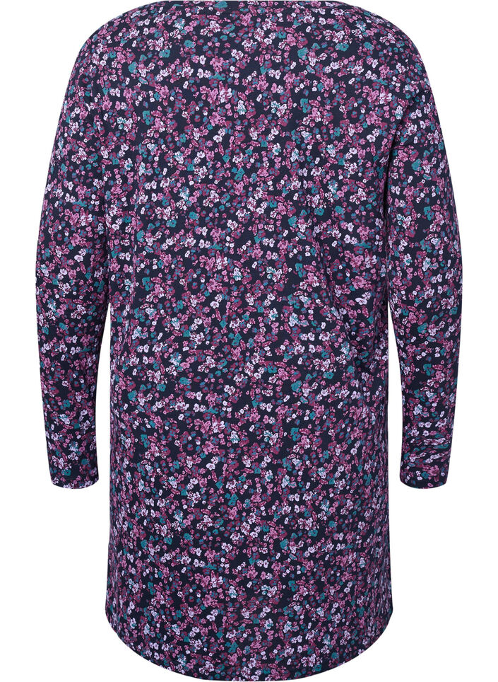 Chemise de nuit à manches longues en coton, Night Sky Disty AOP, Packshot image number 1