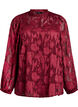 Blouse avec boutons et motif fleuri, Bordeaux foncé, Packshot image number 0