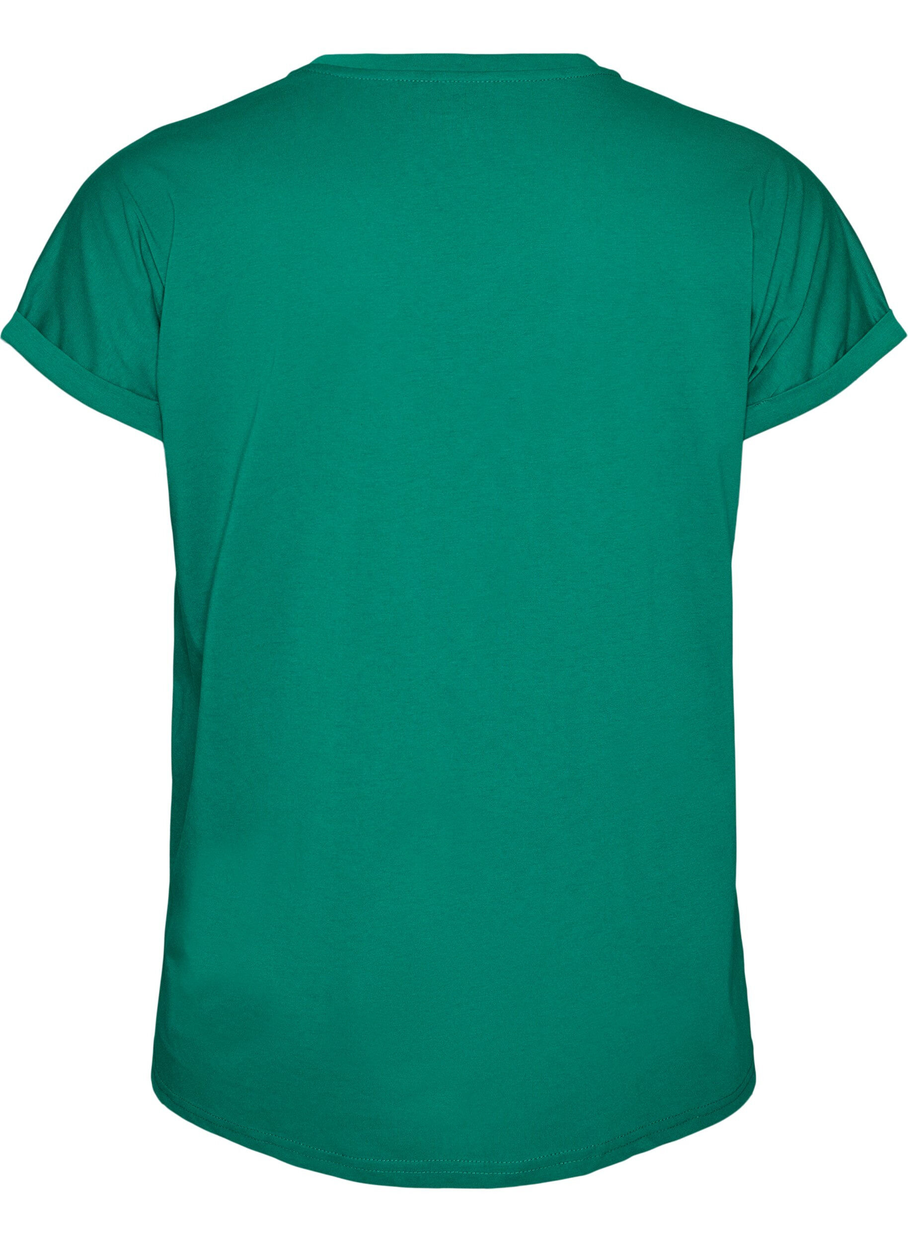 ZizziT-shirt &agrave; manches courtes en coton m&eacute;lang&eacute;, Vert, Packshot image number 1