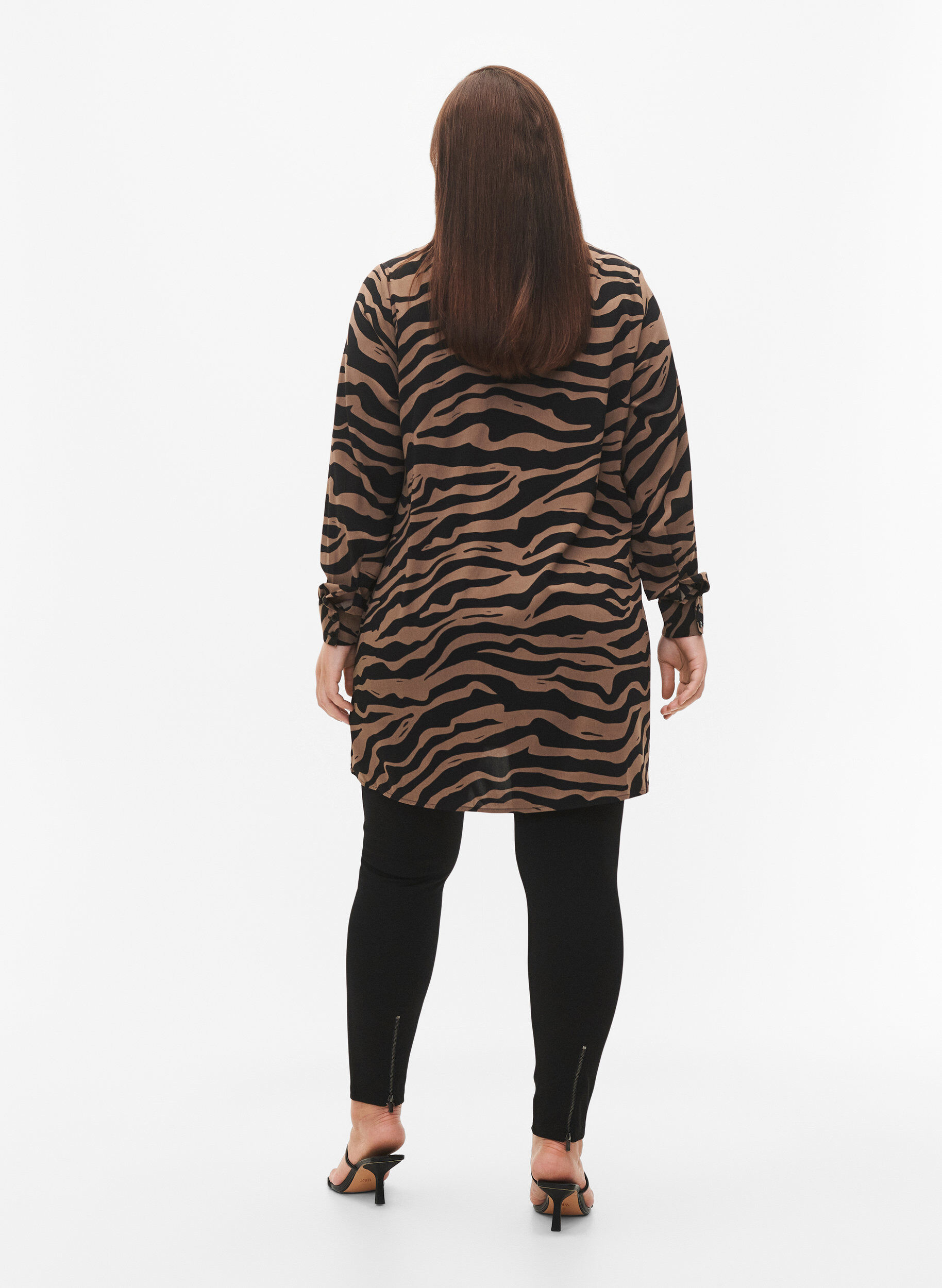 Zizzi Leggings &agrave; fermeture &Eacute;clair, Black, Model image number 1