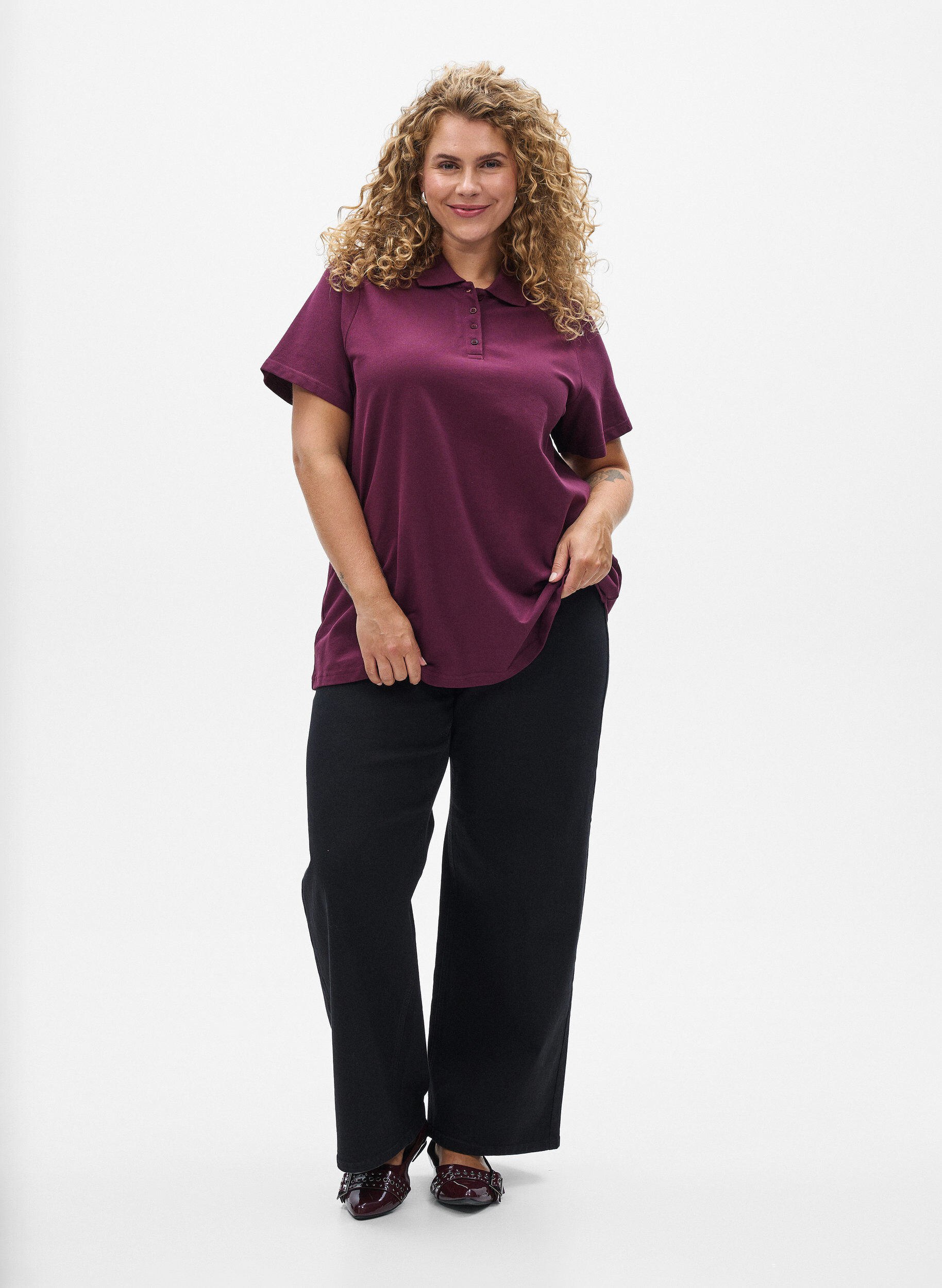 Zizzi FLASH - Poloshirt mit kurzen &Auml;rmeln, Rot, Model image number 1