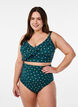 Bikinioberteil mit Punkten und R&uuml;schendetails, Gr&uuml;n, Model image number 1