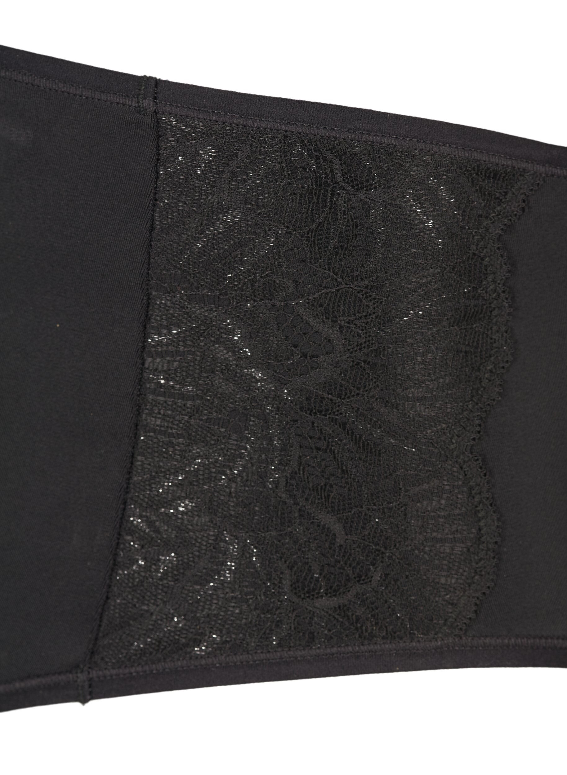Zizzi 2-pack Unterhose mit normaler Taille, Schwarz, Packshot image number 2