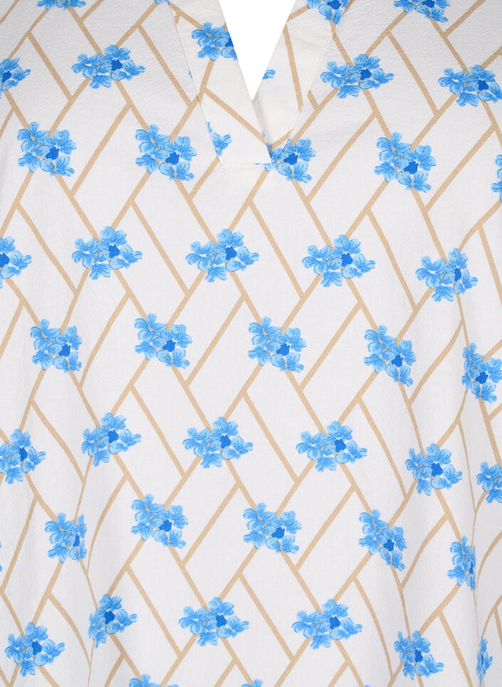 Geblümte Tunika aus Baumwolle, Snow White Flower, Packshot image number 2