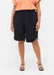 Lockere Bermudashorts mit Smock, Black, Model image number 1