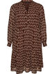 Robe &agrave; imprim&eacute; int&eacute;gral et volant superpos&eacute;, Marron, Packshot image number 0