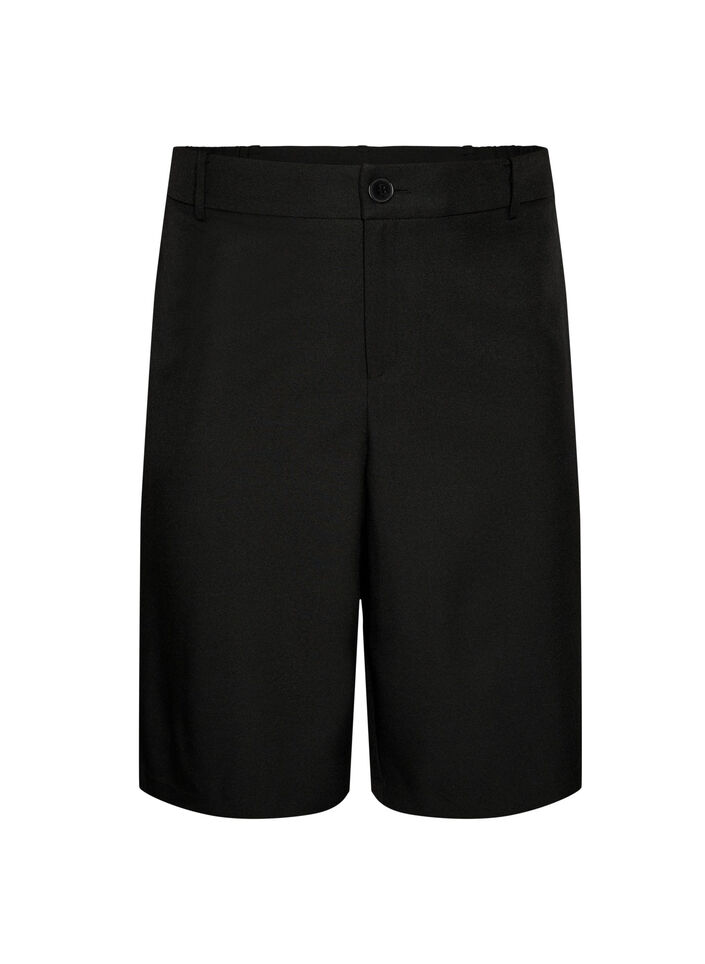 Short bermuda ample &agrave; taille haute, Noir, Packshot image number 0