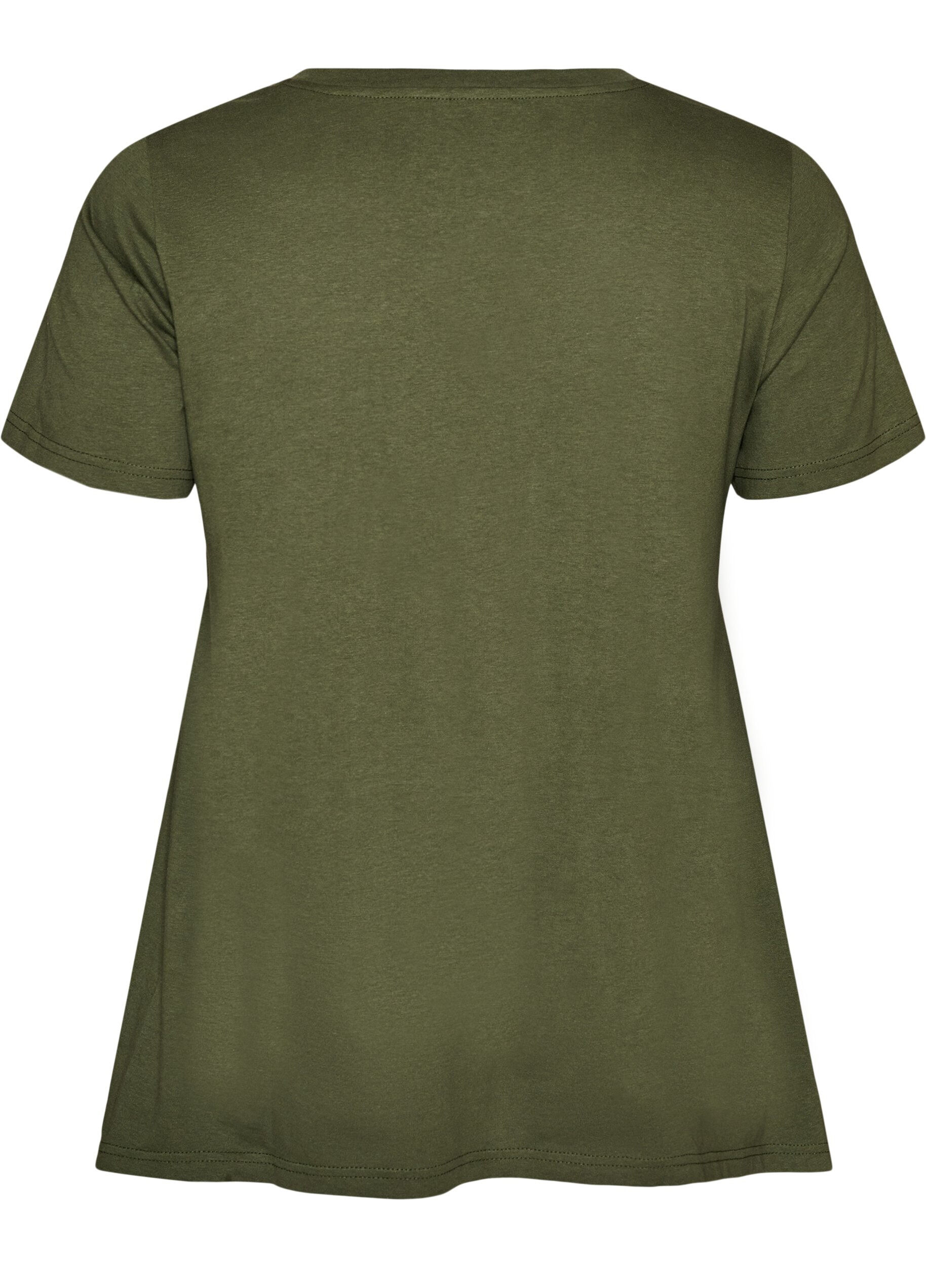 ZizziT-shirt &agrave; col rond et coupe &eacute;vas&eacute;e, Vert, Packshot image number 1