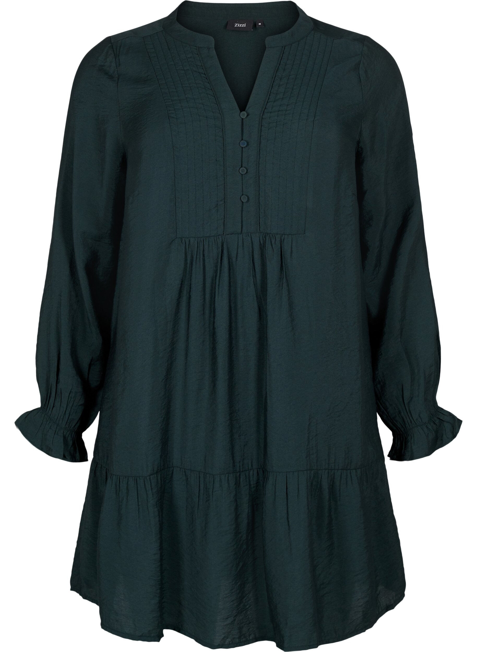 Zizzi Robe courte avec coutures et boutons, Scarab, Packshot image number 0