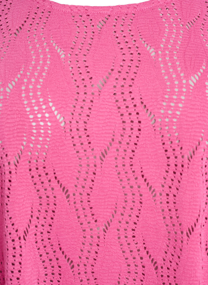 Robe courte en jersey &agrave; motif ajour&eacute;, Rose, Packshot image number 2