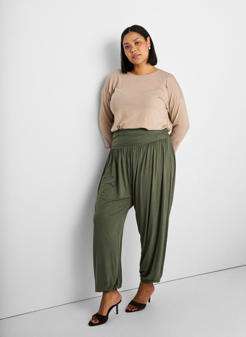 Bluse aus Jersey mit 3/4-&Auml;rmeln, Beige, Image image number 0