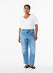 High Waist Jeans mit geradem Bein, Blau, Model image number 0