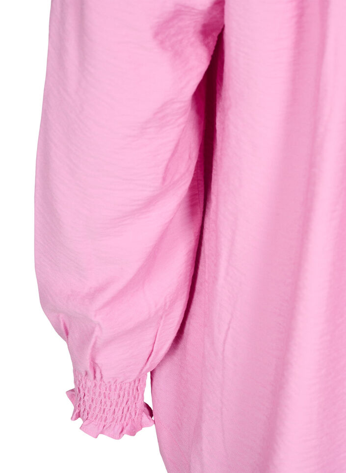 Bluse mit Rüschenkragen, Pink, Packshot image number 3