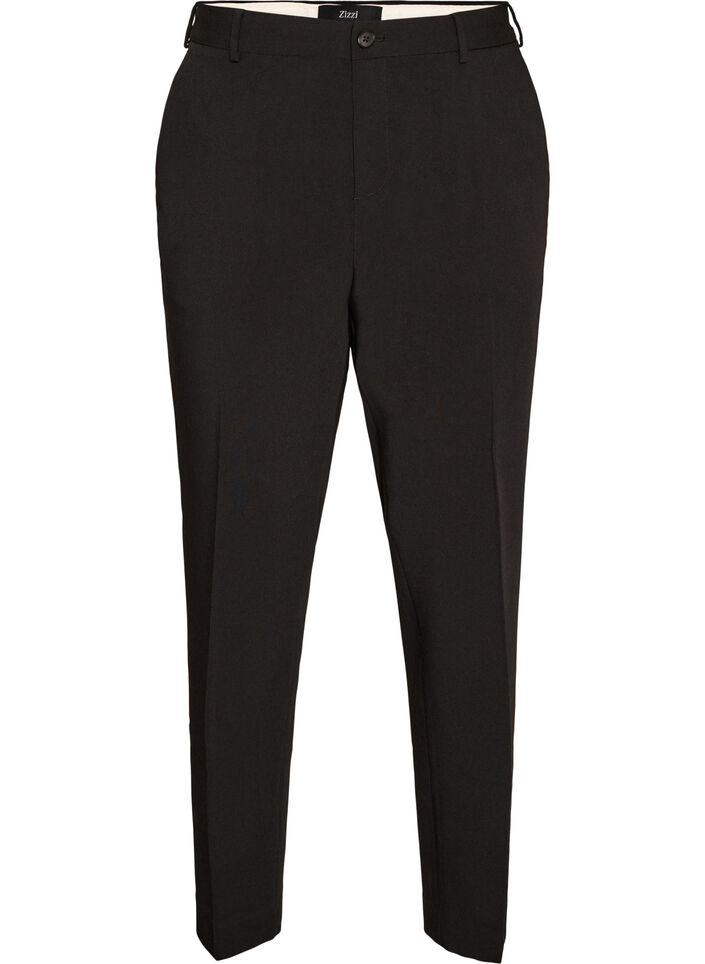 Pantalon de tailleur avec une taille haute et des plis marqu&eacute;s, Noir, Packshot image number 0