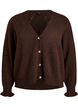 Strickjacke mit Harlekinmuster und V-Ausschnitt, Braun, Packshot image number 0