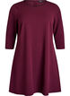 Robe courte &eacute;vas&eacute;e &agrave; manches 3/4, Bordeaux, Packshot image number 0