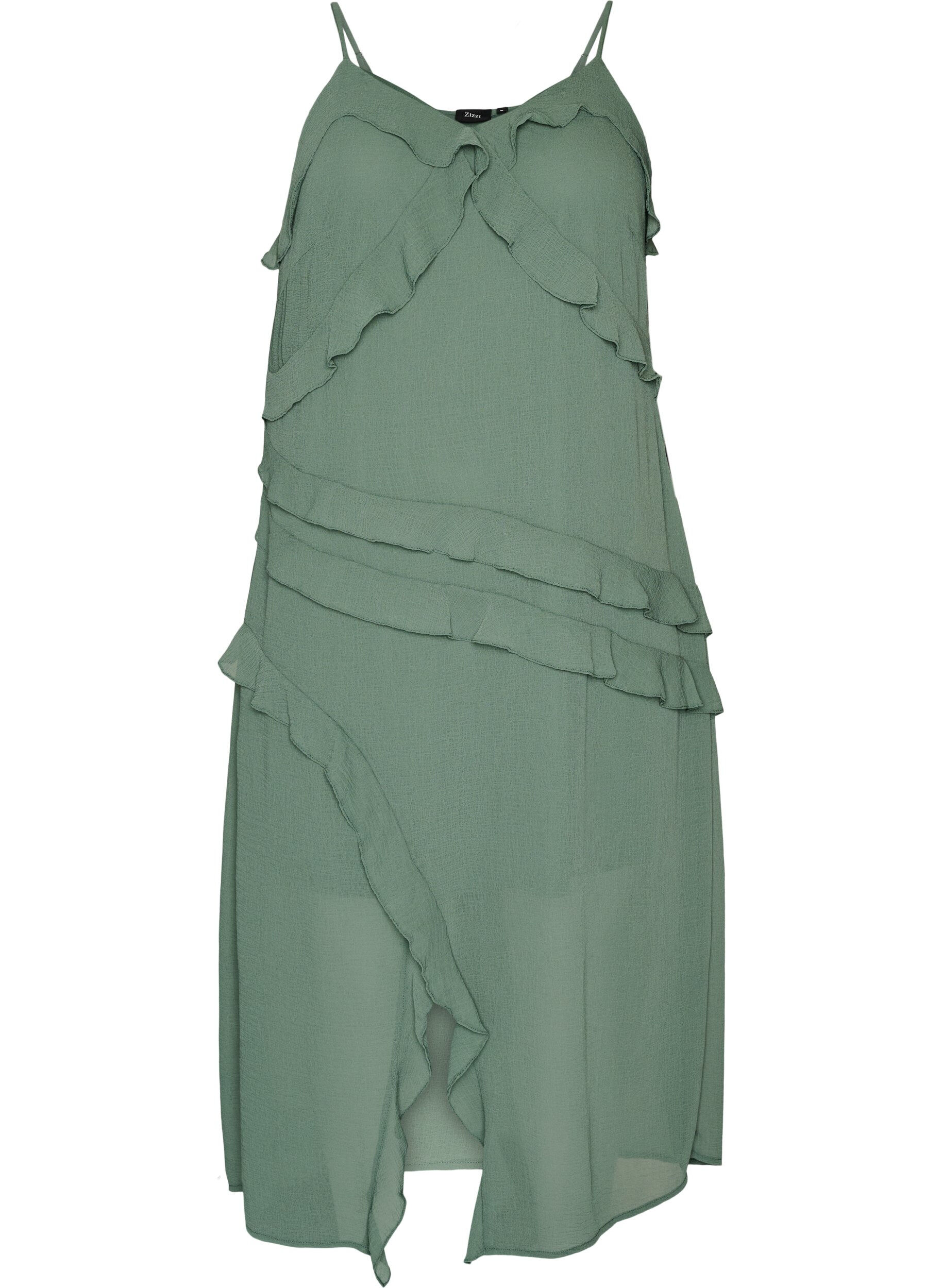 Kleid aus Chiffon mit asymmetrischen R&uuml;schen