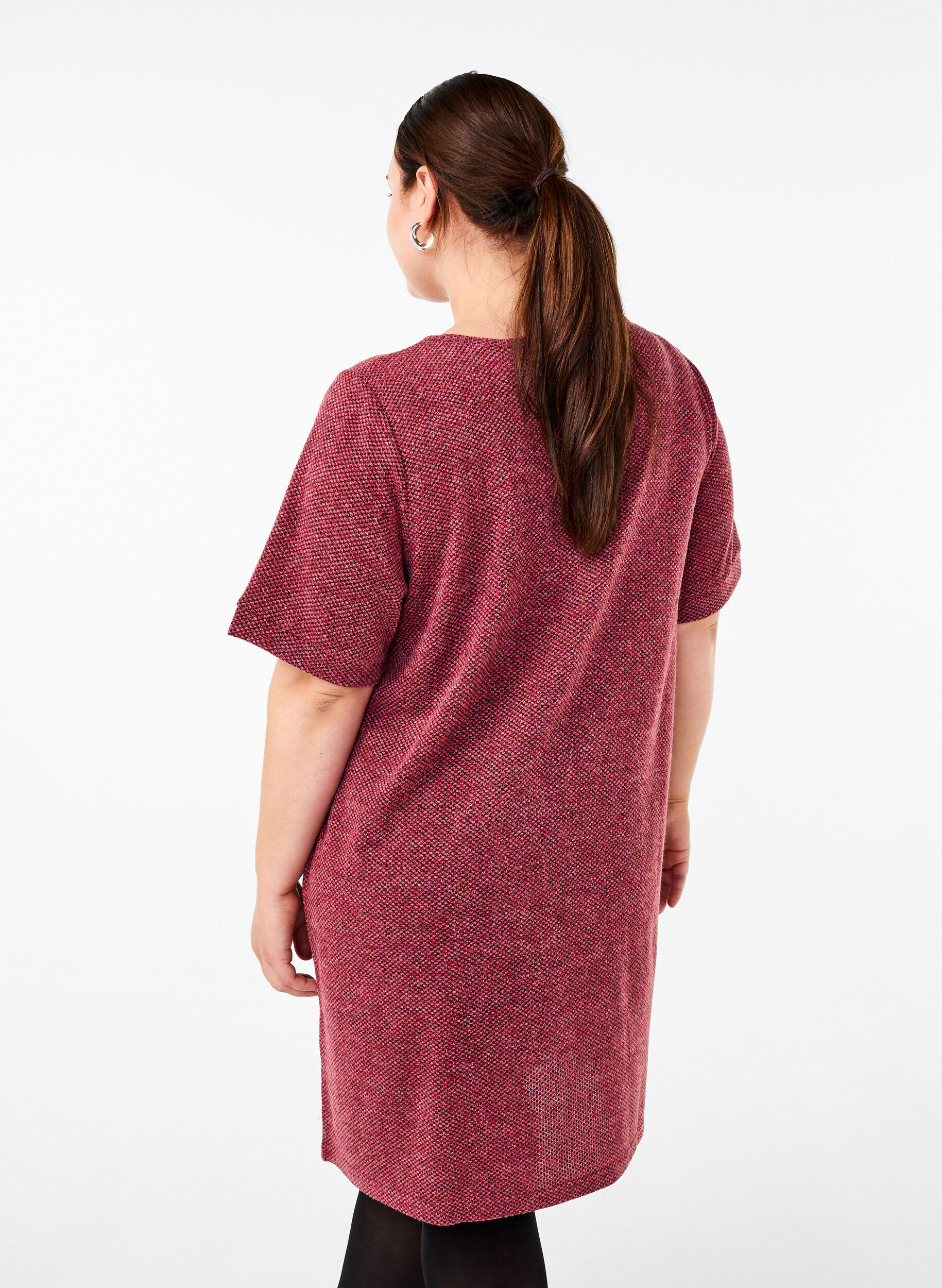 Zizzi T-Shirt-Kleid mit kurzen &Auml;rmeln, Dry Rose, Model image number 1