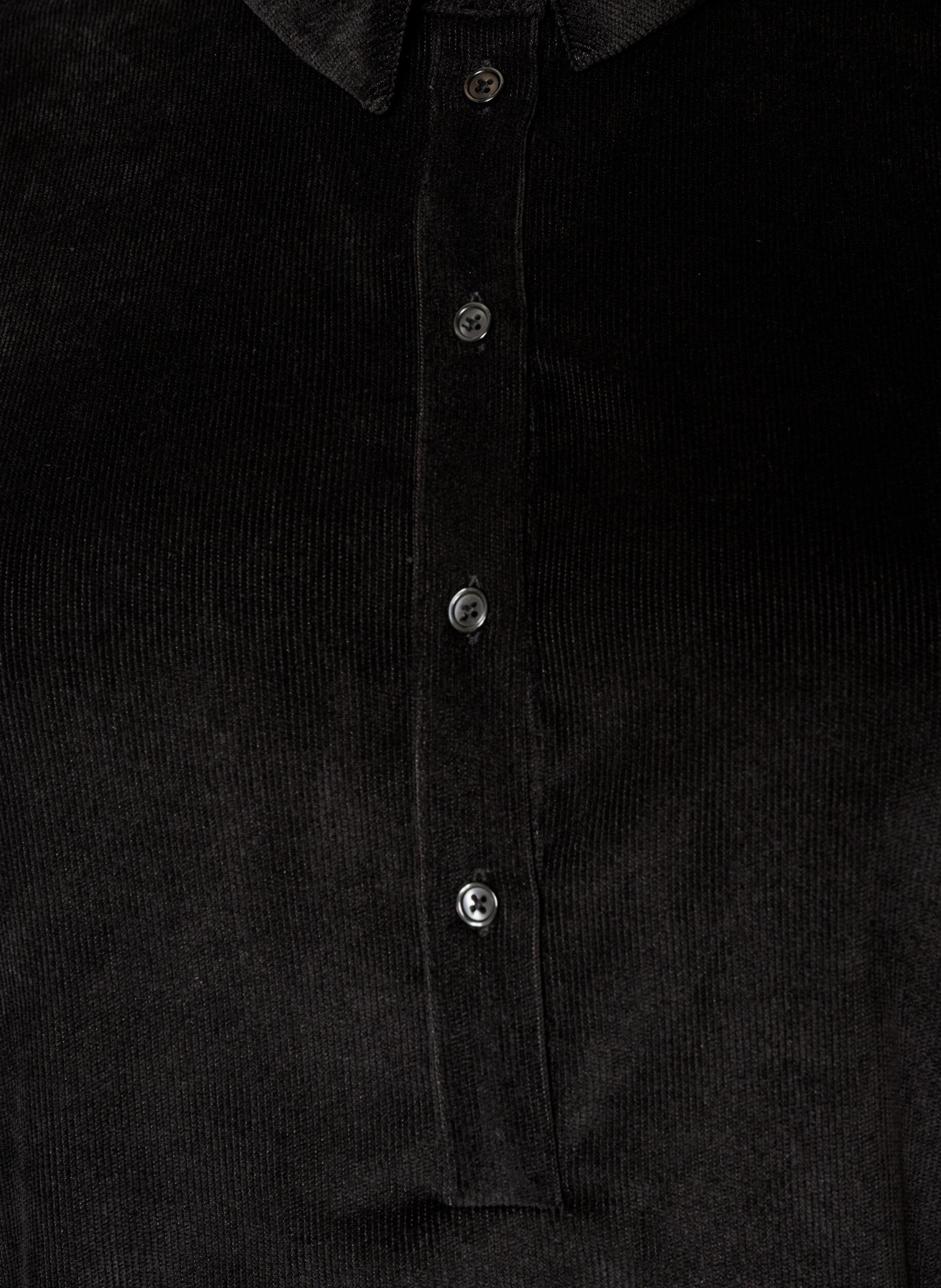 ZizziRobe chemise en velours c&ocirc;tel&eacute; avec col et fermeture boutonn&eacute;e, Noir, Packshot image number 2