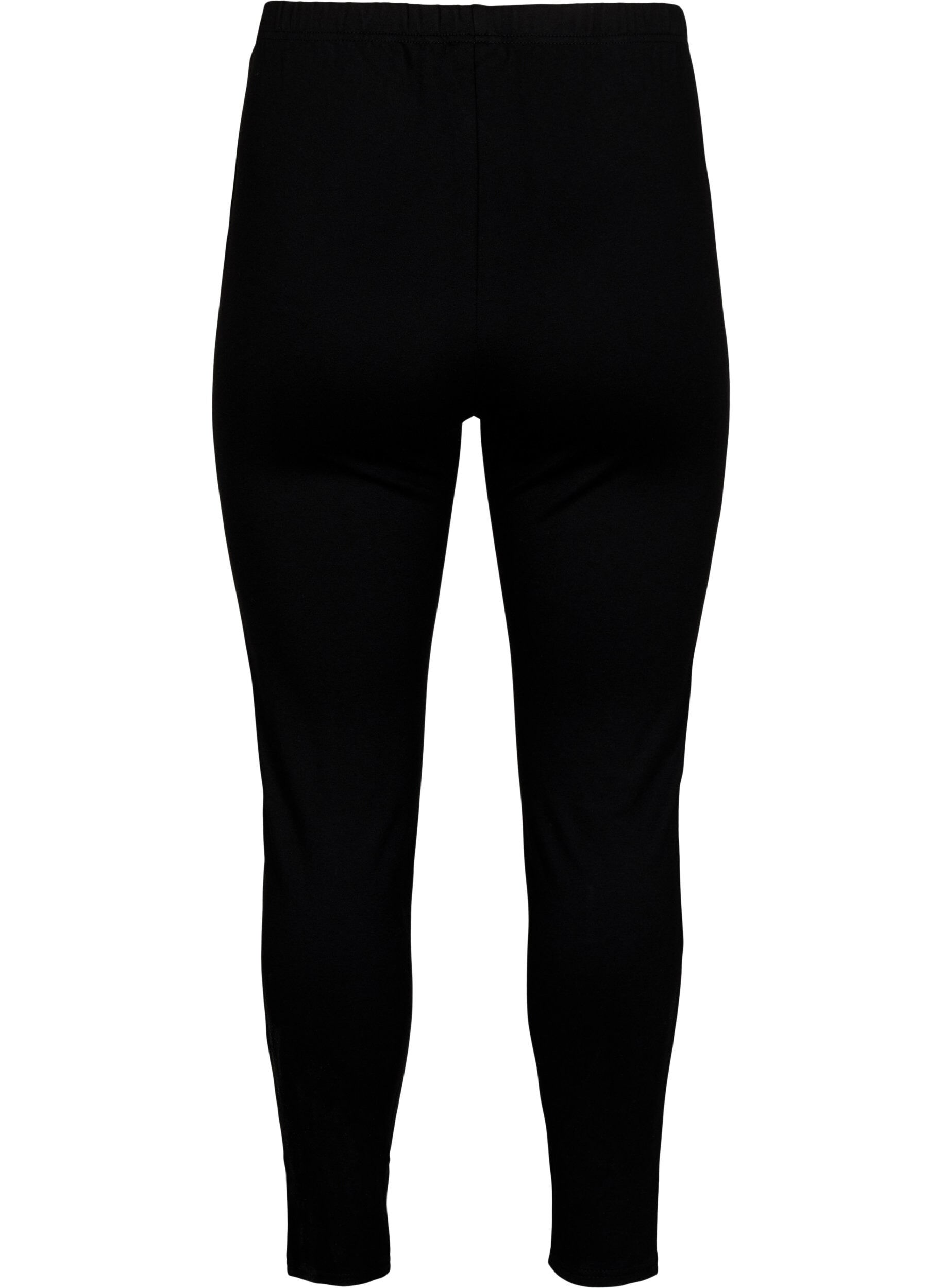Zizzi Leggings aus Viskose mit einem Schlitz auf der Vorderseite, Schwarz, Packshot image number 1