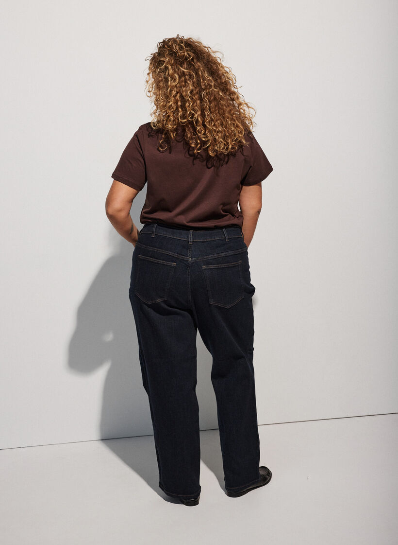 T-shirt en coton avec imprim&eacute; devant, Marron, Model image number 2