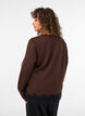 Bluse aus Jersey mit Spitzen, Braun, Model image number 2