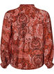Bluse aus Viskose mit Paisley-Print und R&uuml;schen, Orange, Packshot image number 1