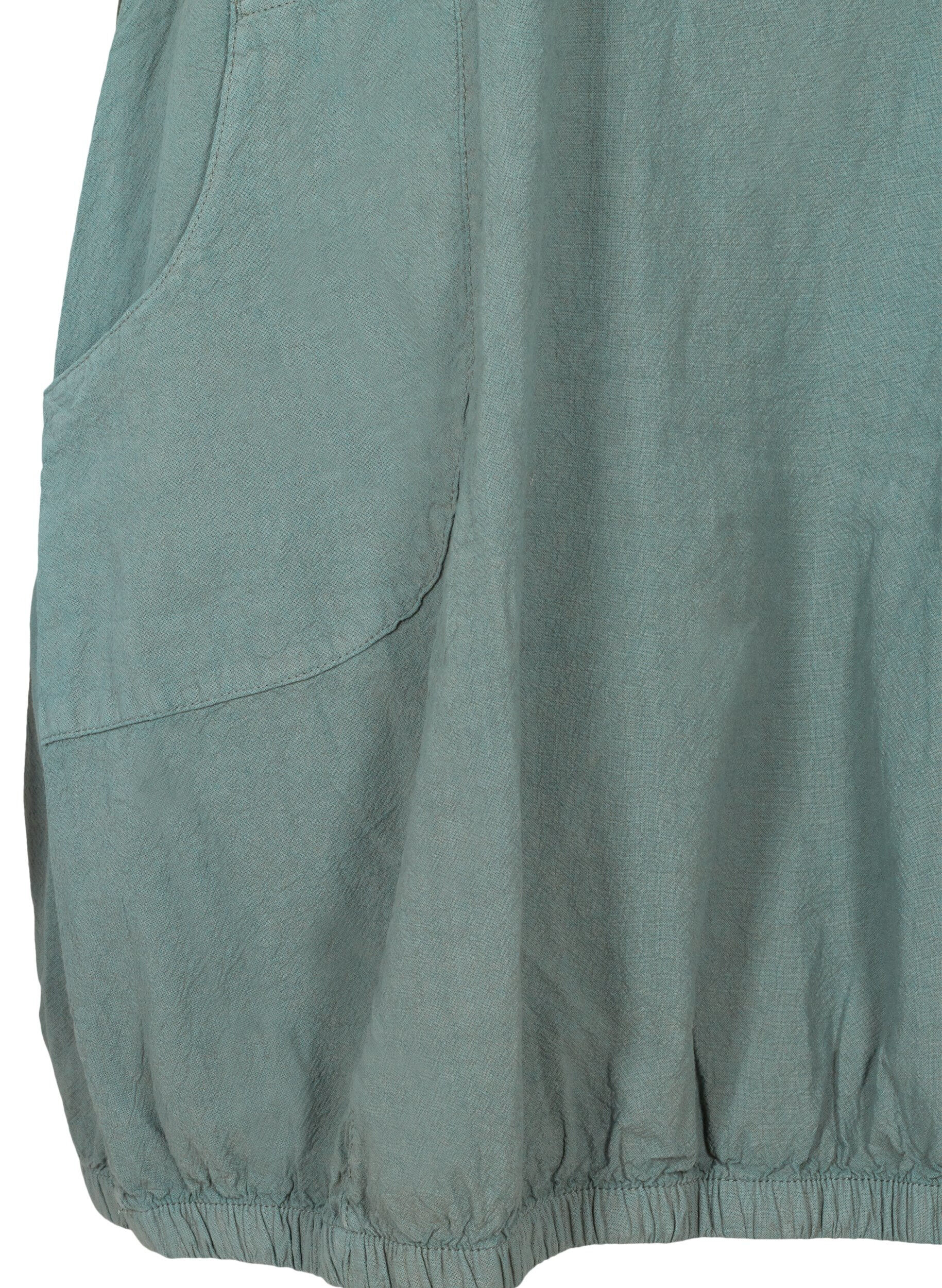 Zizzi Robe sans manches en coton, Balsam Green, Packshot image number 3