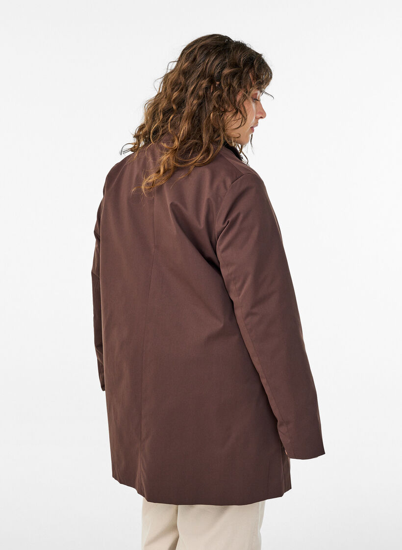 Frühlingsjacke aus wasserabweisendem Material mit A-Linie, Braun, Model image number 2