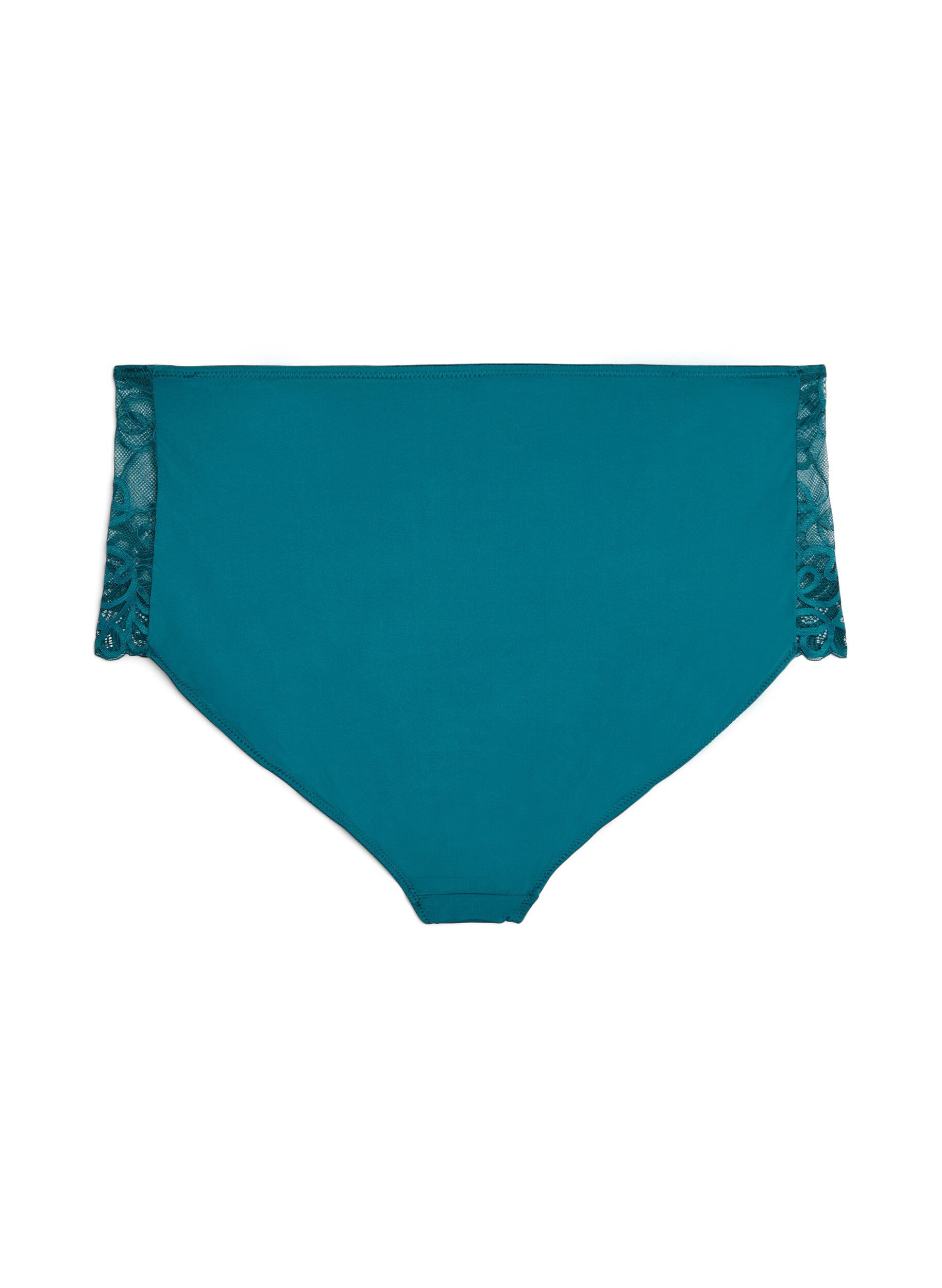 Zizzi Culotte taille haute en microfibre avec dentelle, Vert, Packshot image number 1