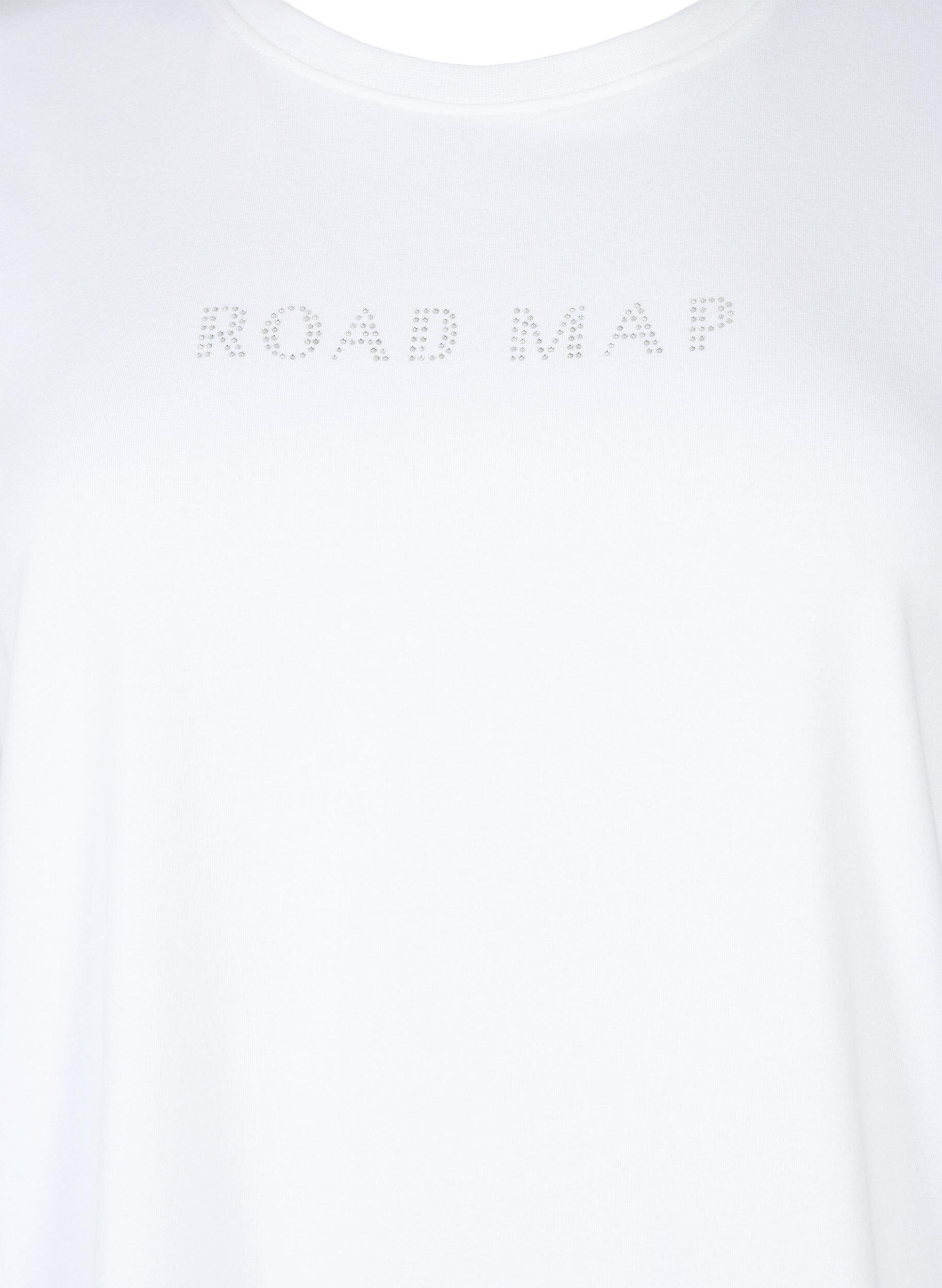 Zizzi T-Shirt aus Bio-Baumwolle mit Schmucksteinen, White, Packshot image number 2