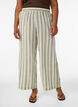 Hose aus Leinen und Viskose mit weitem Bein, Vanille, Model image number 2