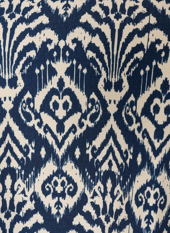 Blouse imprim&eacute;e en viscose avec manches 3/4, Bleu, Packshot image number 2