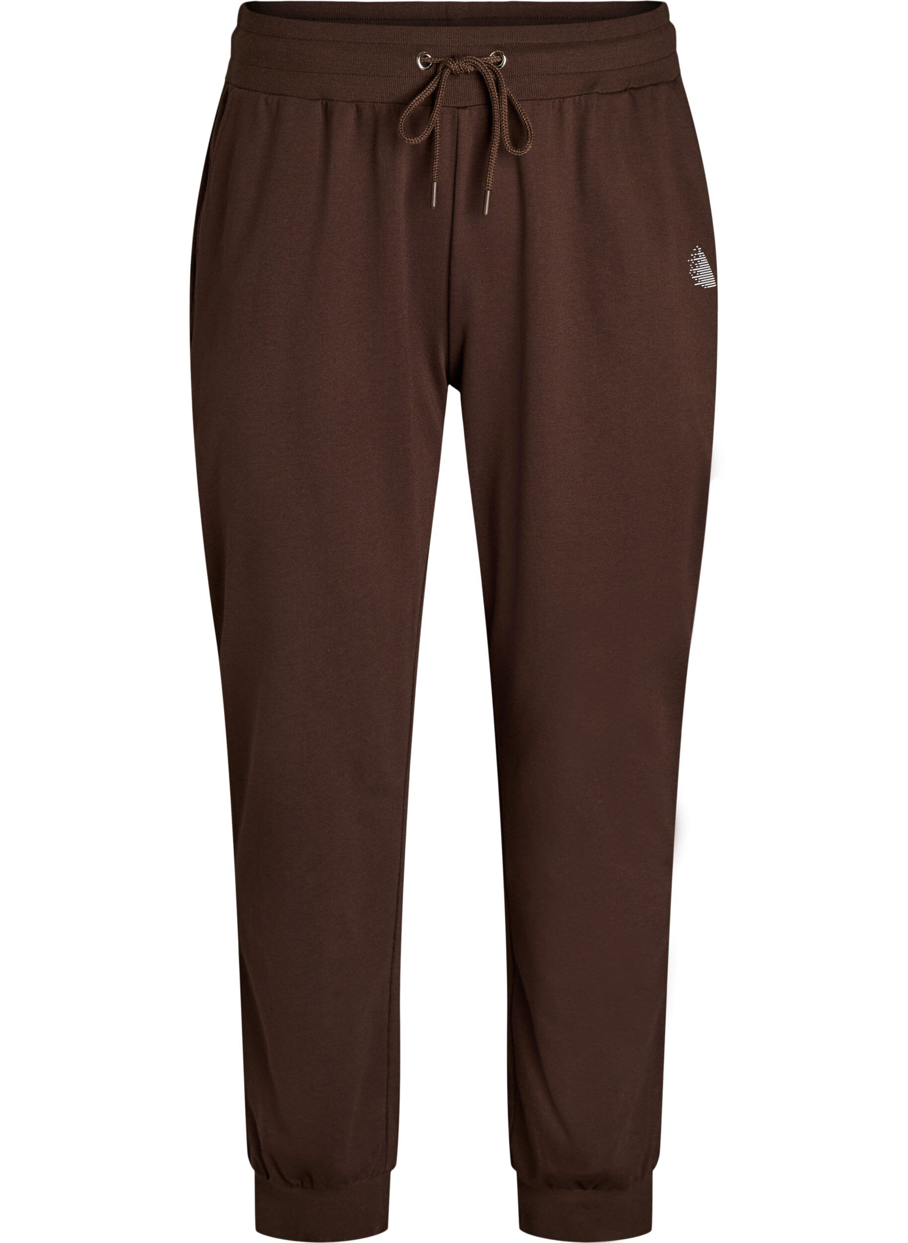 Zizzi Pantalon de surv&ecirc;tement ample avec poches, Marron, Packshot image number 0