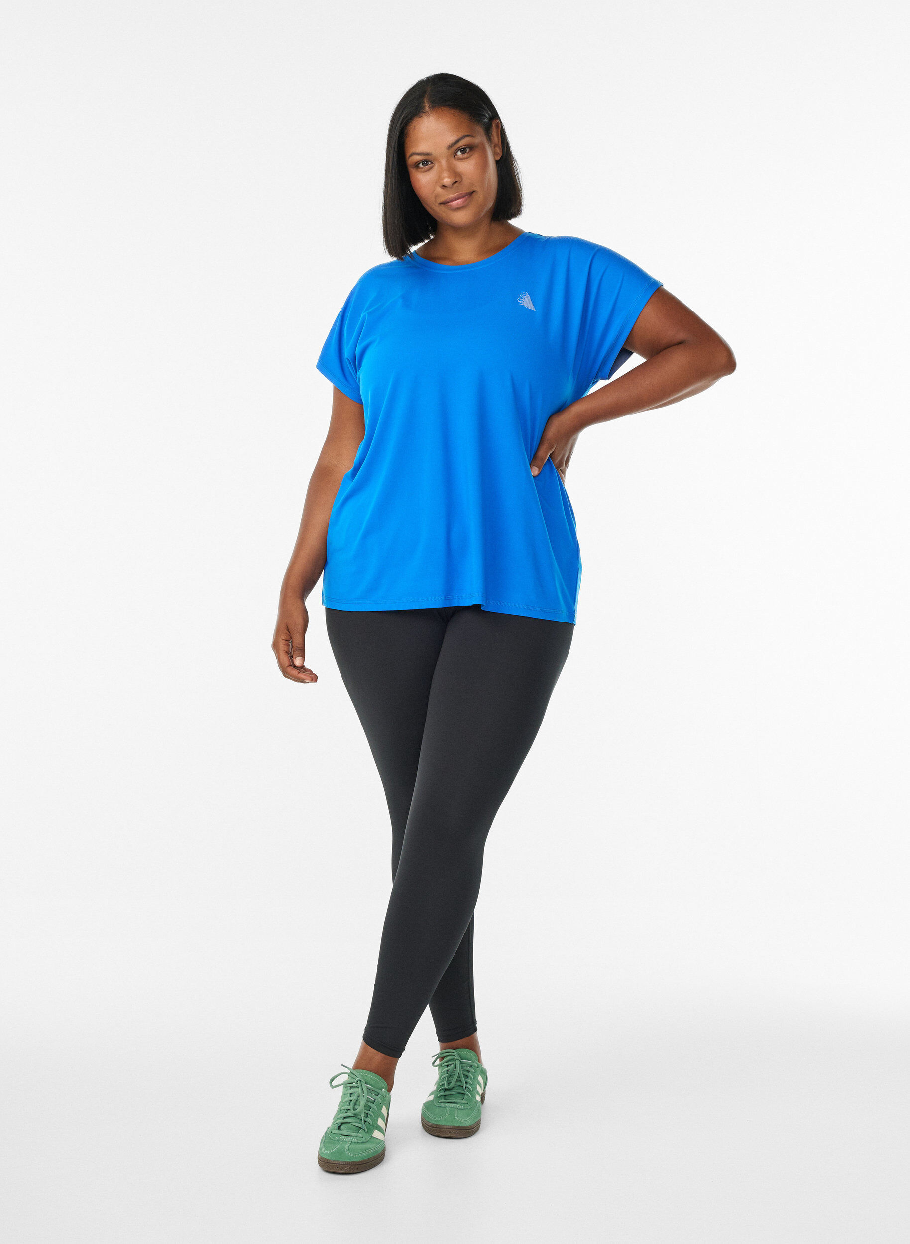 ZizziEinfarbiges Trainings-T-Shirt, Blau, Model image number 1