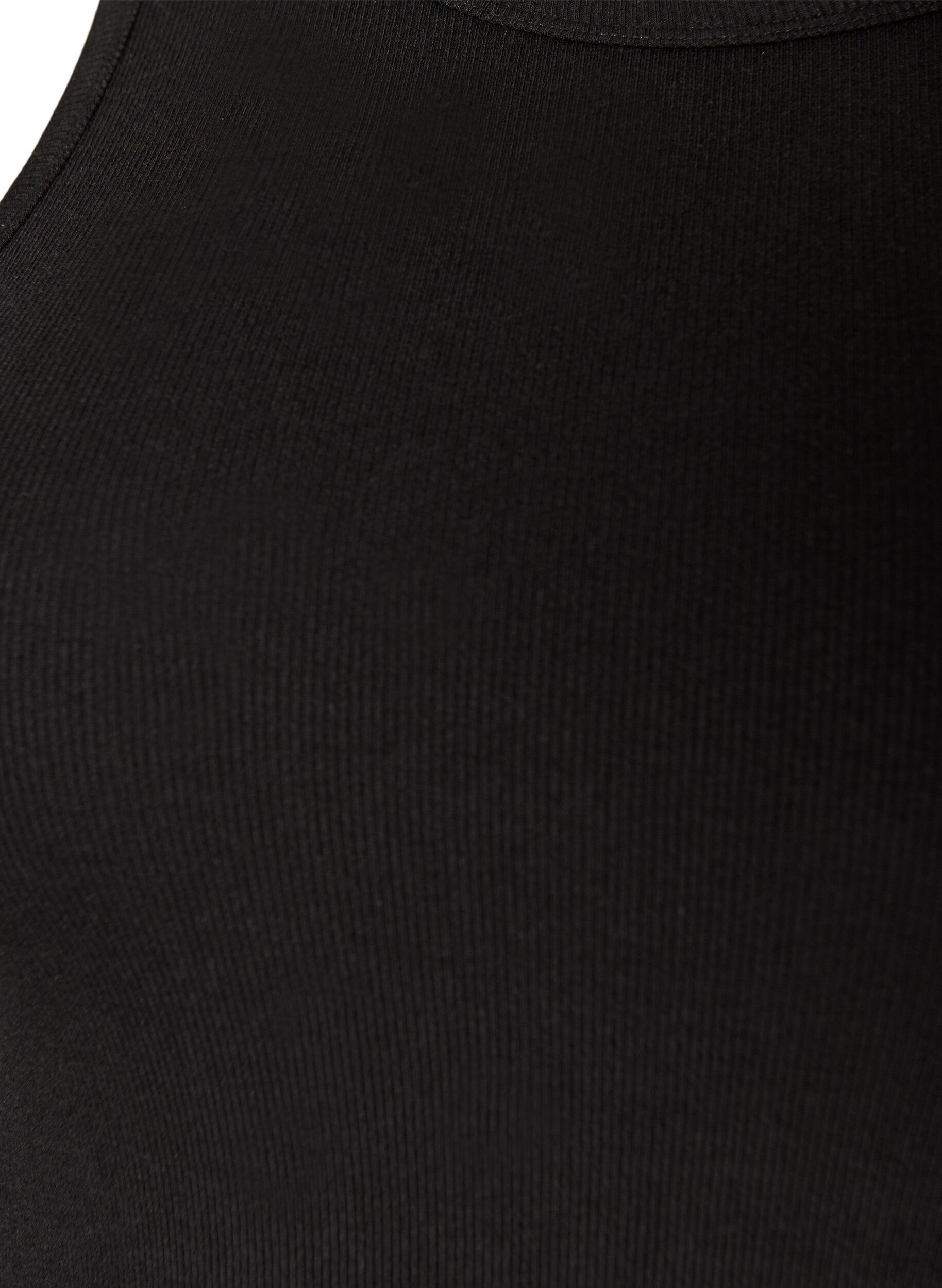 ZizziRipptop aus Baumwolle mit hohem Kragen, Schwarz, Packshot image number 2