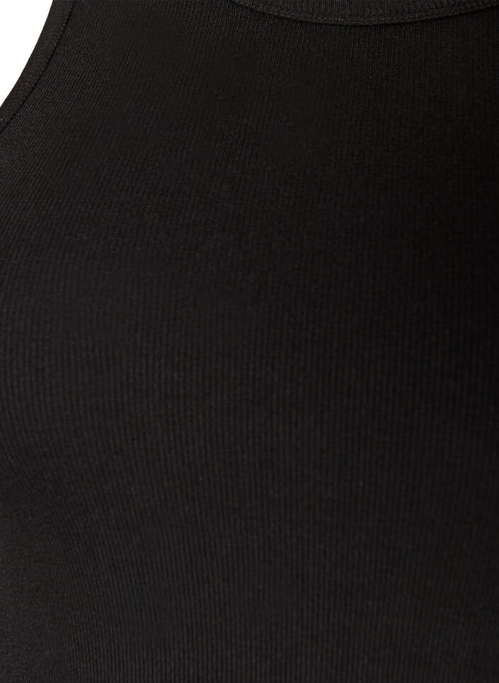 Ripptop aus Baumwolle mit hohem Kragen, Schwarz, Packshot image number 2