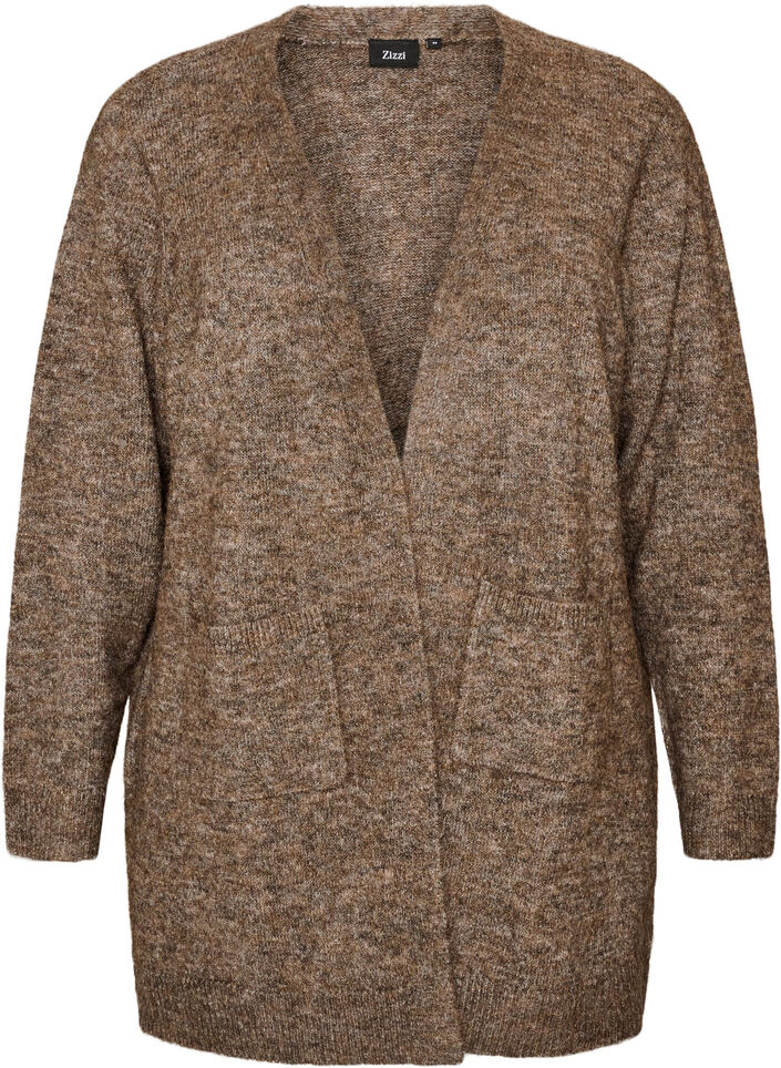 Cardigan long avec poches, Marron, Packshot image number 0