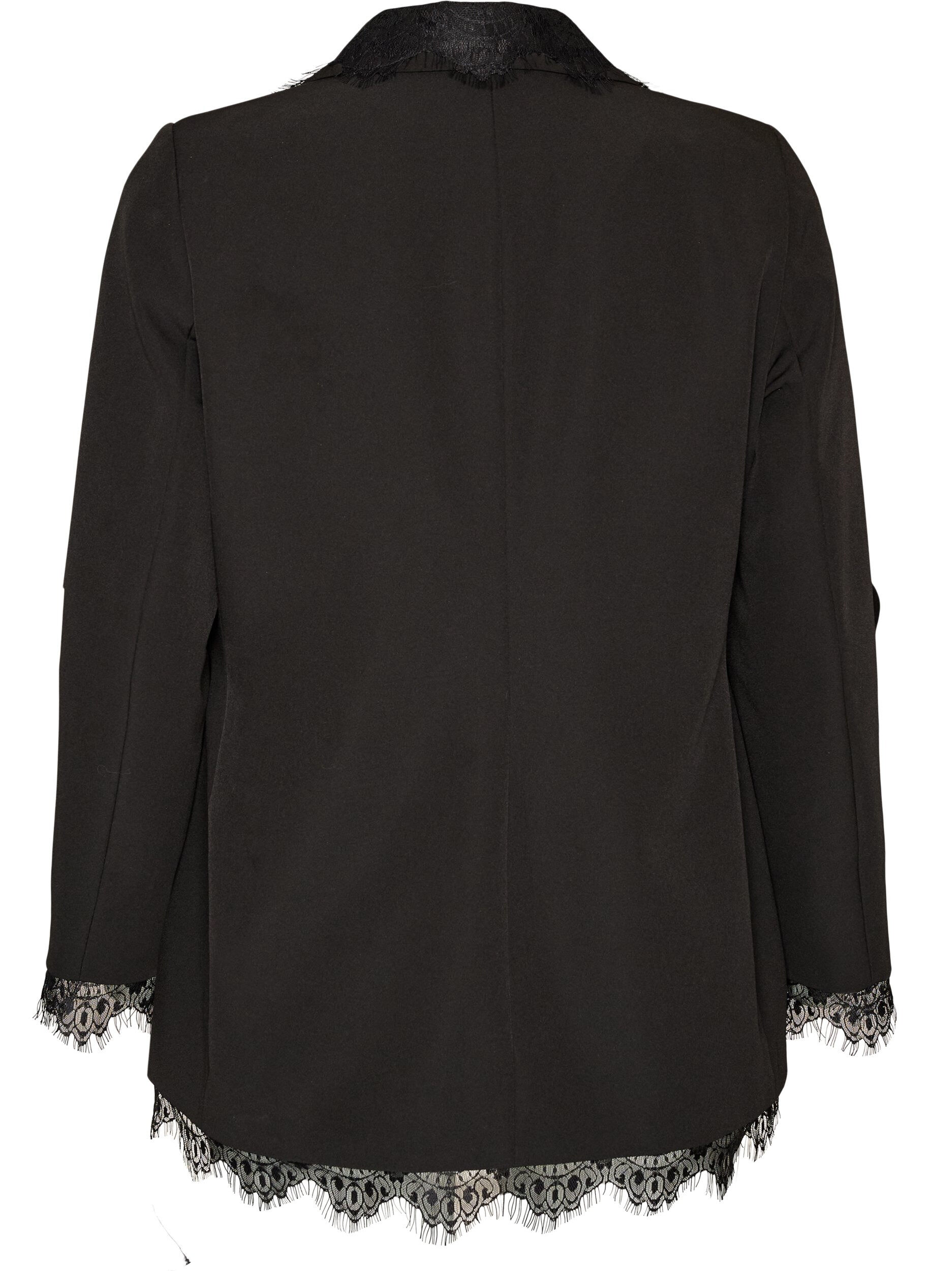 ZizziBlazer avec finitions en dentelle, Noir, Packshot image number 1