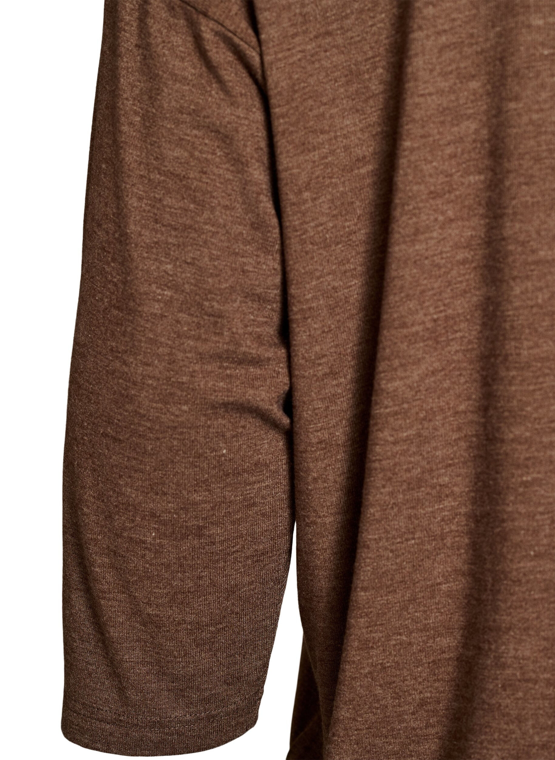 ZizziBluse aus Jersey mit 3/4-&Auml;rmeln, Braun, Packshot image number 3