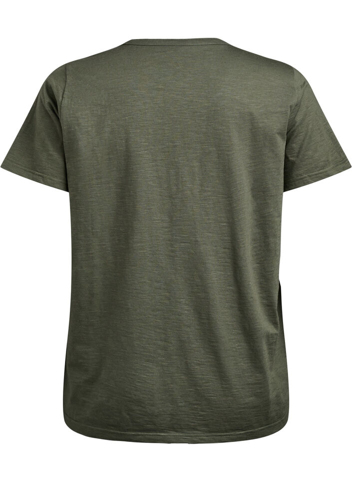 T-shirt dot&eacute; de boutons, Vert, Packshot image number 1