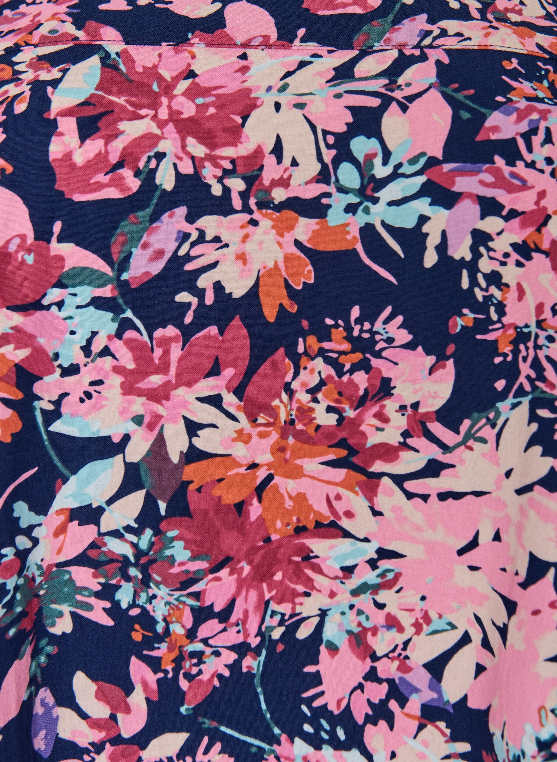 Zizzi Robe en coton &agrave; manches courtes avec imprim&eacute;, Bleu, Packshot image number 2