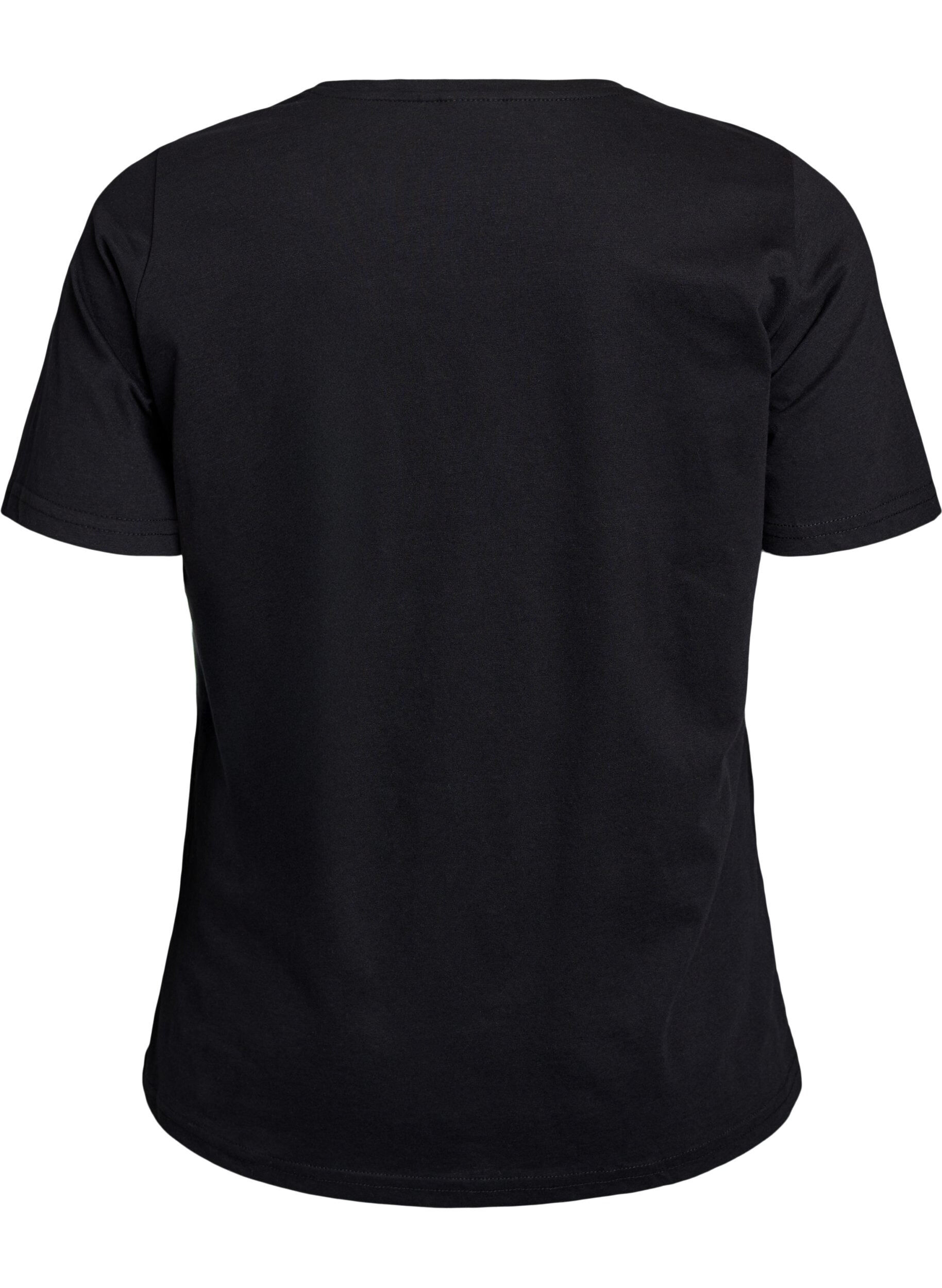 Zizzi T-Shirt mit Print, Schwarz, Packshot image number 1