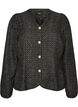 Boucl&eacute;-Jacke mit Pailletten und Zierkn&ouml;pfen, Schwarz, Packshot image number 0