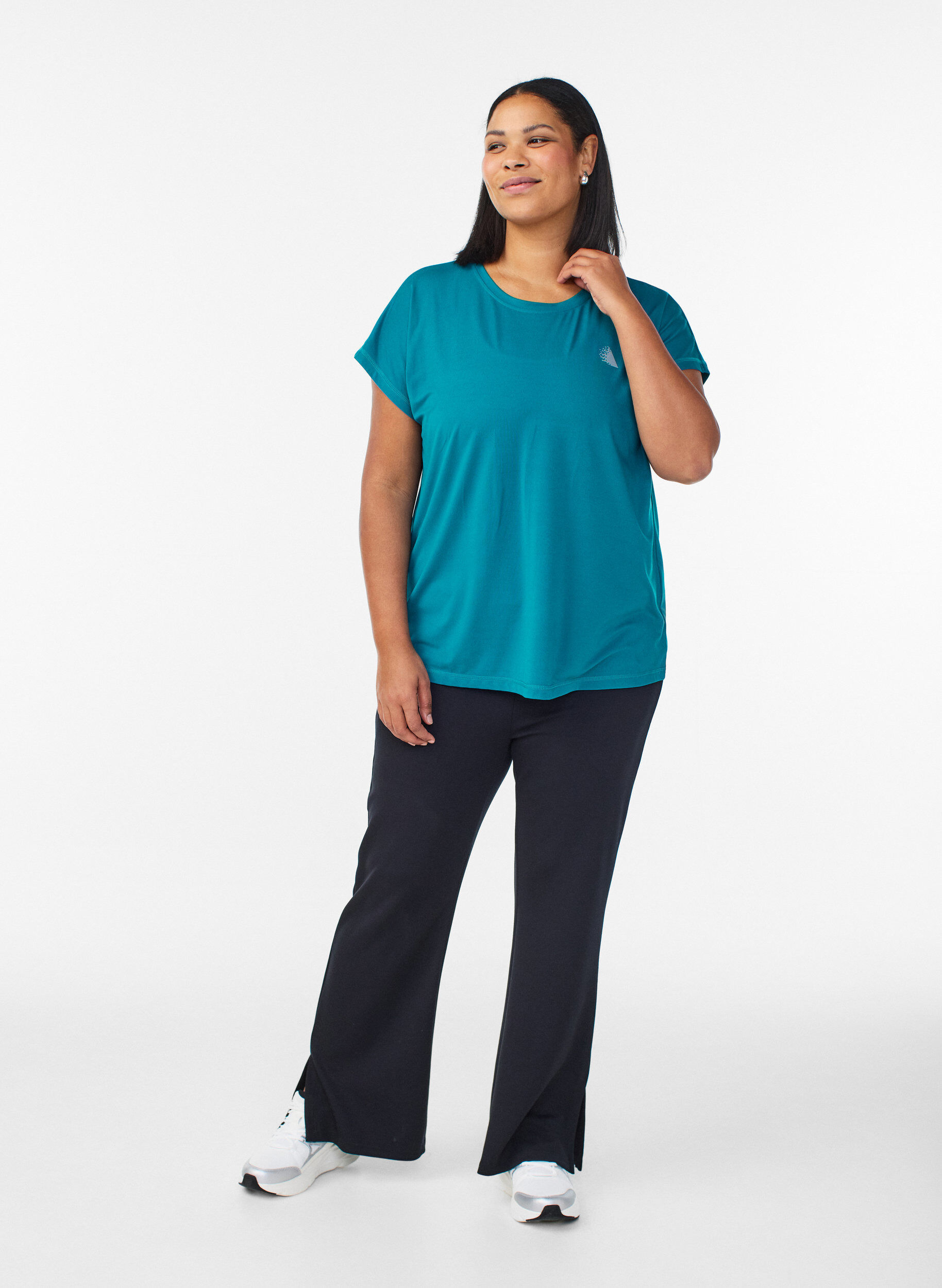 ZizziT-shirt de sport couleur unie, Vert, Model image number 1