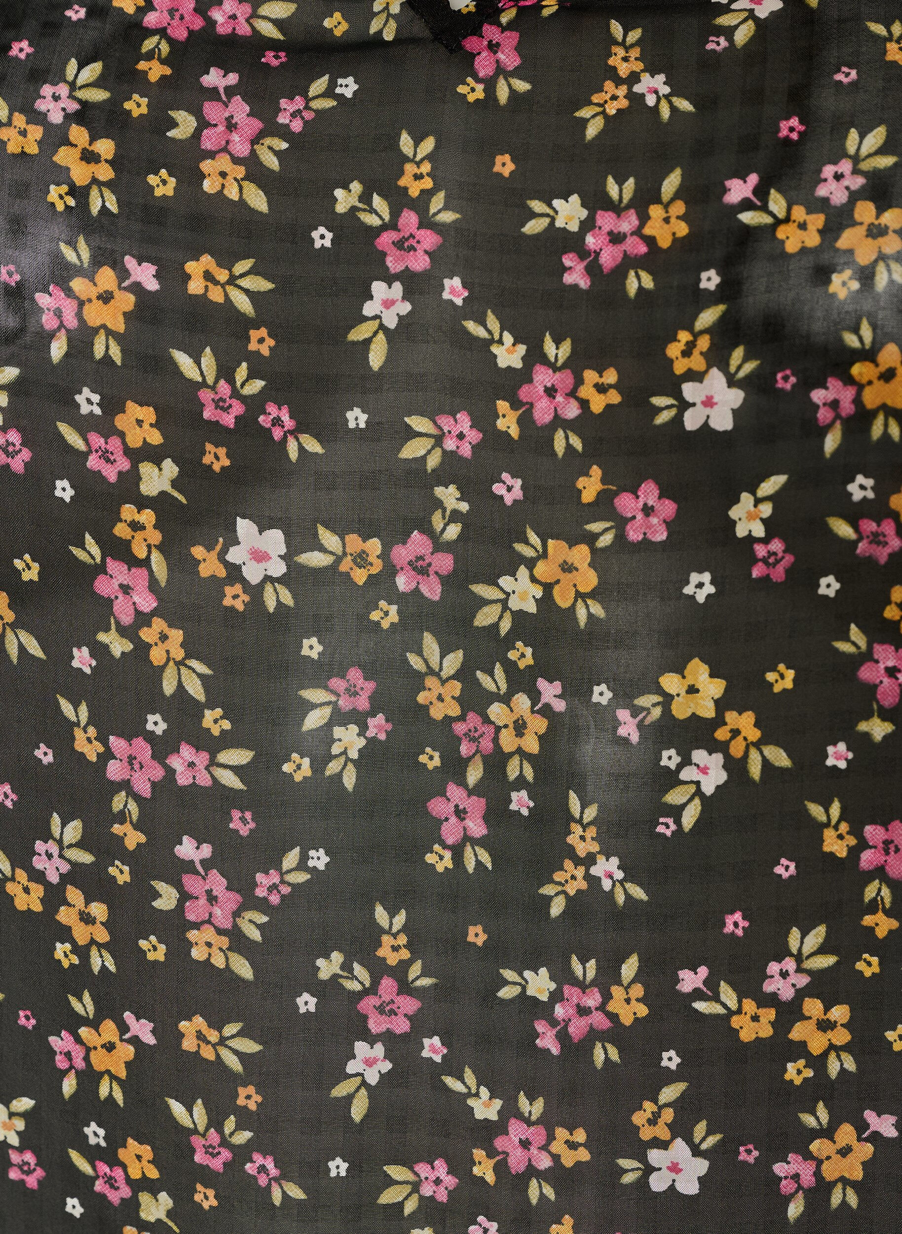 ZizziGebl&uuml;mte Bluse mit V-Ausschnitt, Schwarz, Packshot image number 2