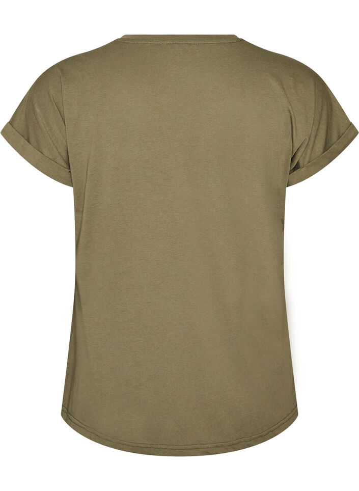 T-shirt avec imprim&eacute; d&eacute;coratif sur le devant, Vert, Packshot image number 1
