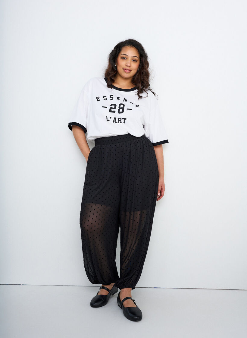 T-Shirt aus Baumwolle mit Textprint und Boxy-Fit, Wei&szlig;, Image image number 0